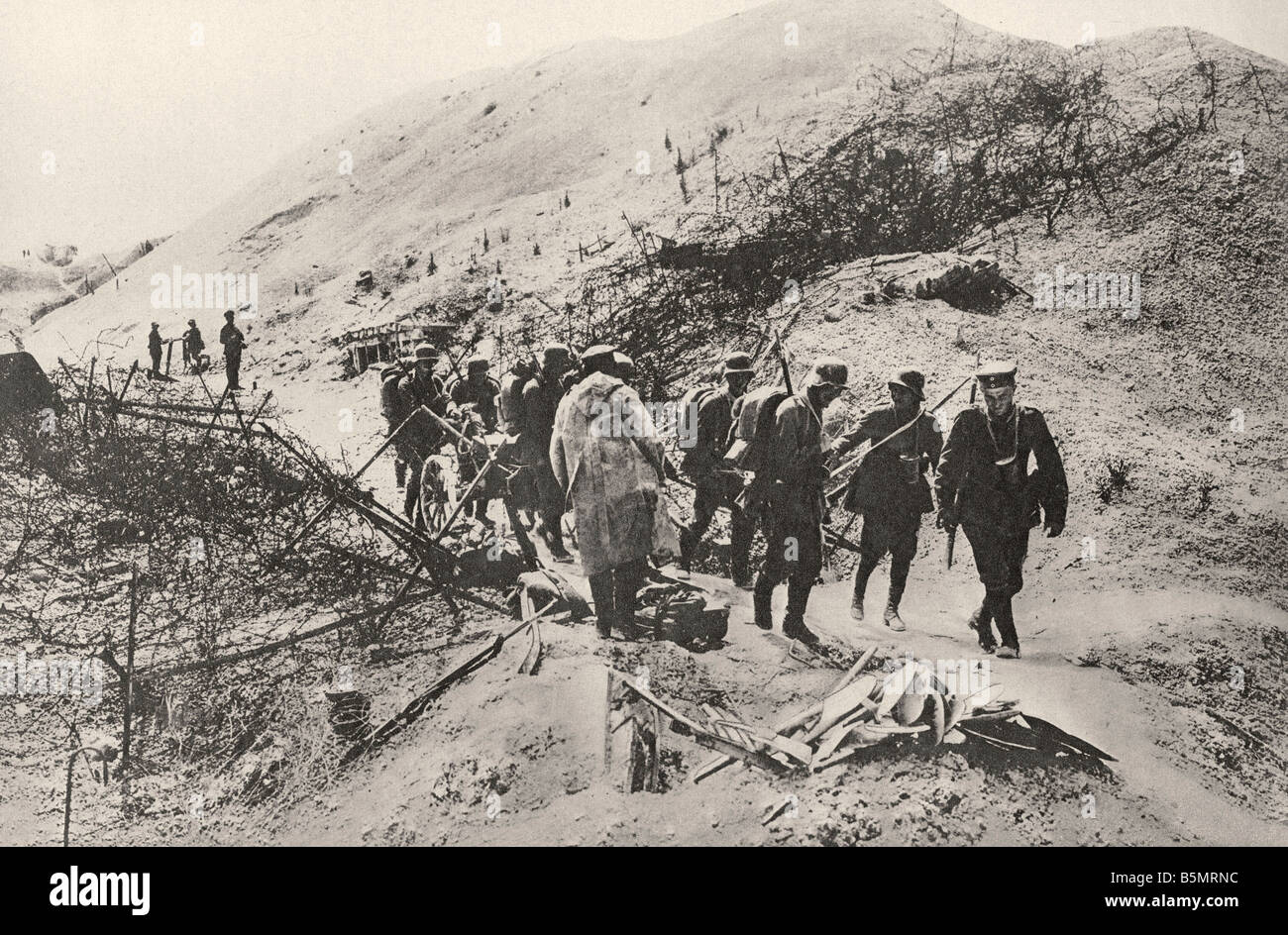 9 1918 5 29 A1 7 e offensivo Maggio 1918 mina tedesca tubi espulsori Guerra Mondiale 1 fronte occidentale tedesco grande offensiva Marzo Luglio 1918 Brea Foto Stock
