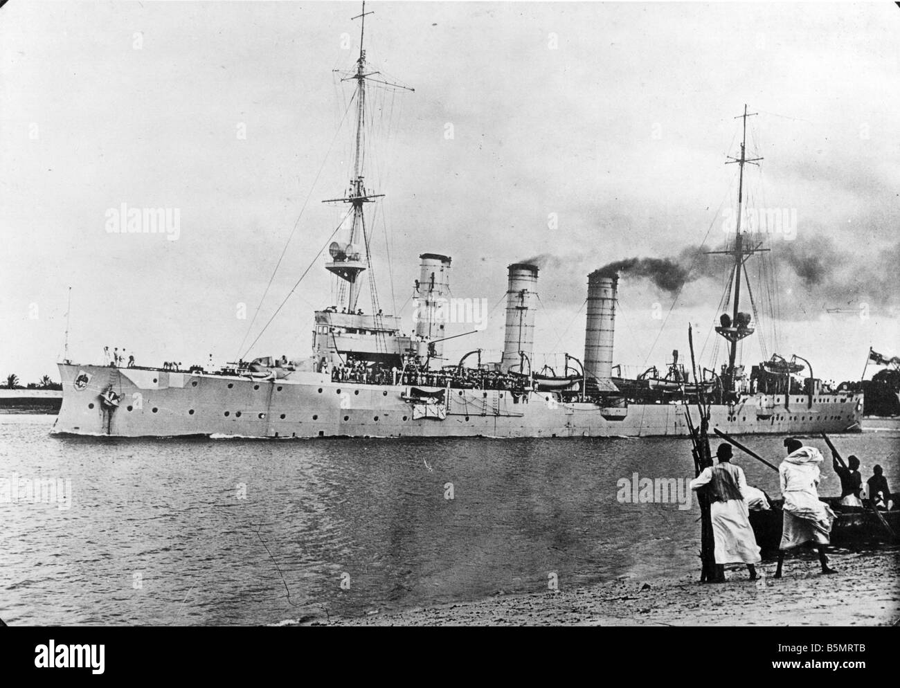 9AF 1914 0 0 A1 E Cruiser da coste di tedesco in Africa orientale la Prima Guerra Mondiale la guerra nelle colonie tedesche Afica orientale oggi Tanzania tedesco Foto Stock