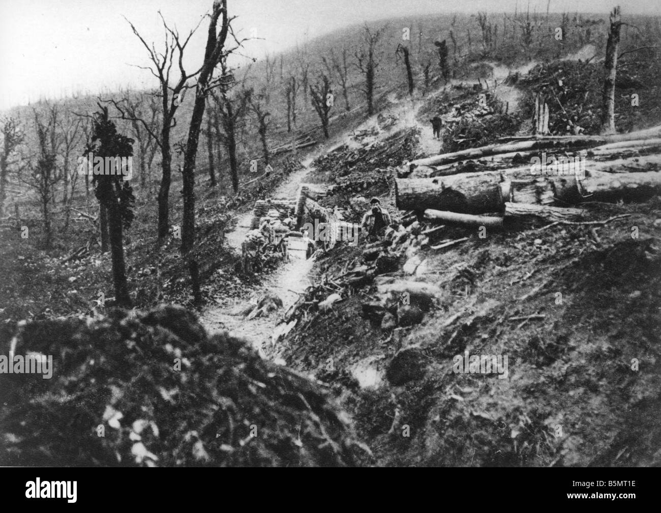 9FK 1916 1 0 A1 E POSIZIONE francese burrone Eparges 1916 I Guerra Mondiale Francia battaglia di Verdun 1916 posizioni francesi in Ravin de Foto Stock