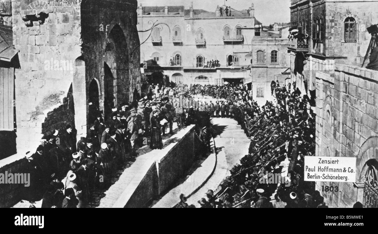 9È 1917 12 9 A1 WW1 cattura di Gerusalemme dalla Gran Bretagna Guerra Mondiale 1 Bagno turco British battaglie cattura di Gerusalemme da parte di truppe britanniche Foto Stock