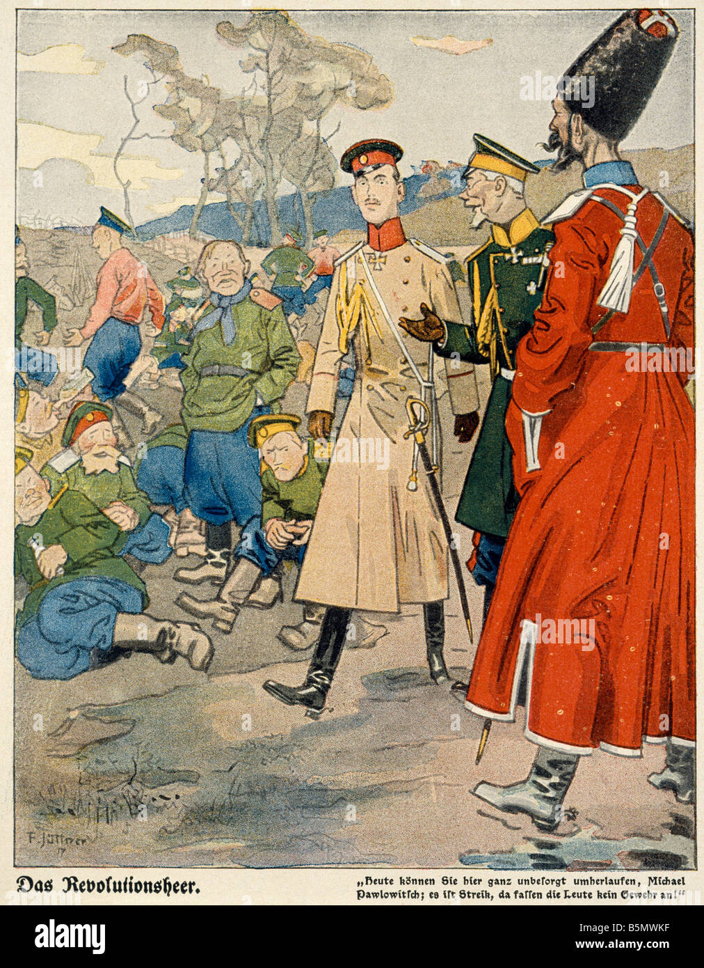 9RD 1917 0 0 C1 Russia esercito rivoluzionario cartroon Grande guerra 1914 18 la Russia dell'esercito rivoluzionario si ri perfettamente sicuro oggi M Foto Stock