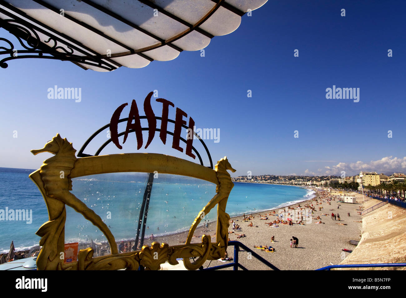 Francia Nizza Promenade des Anglais Castel beach ingresso Foto Stock