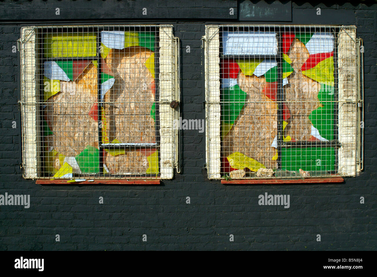 Fracassato windows. devastato albergo nel centro di Londra Foto Stock