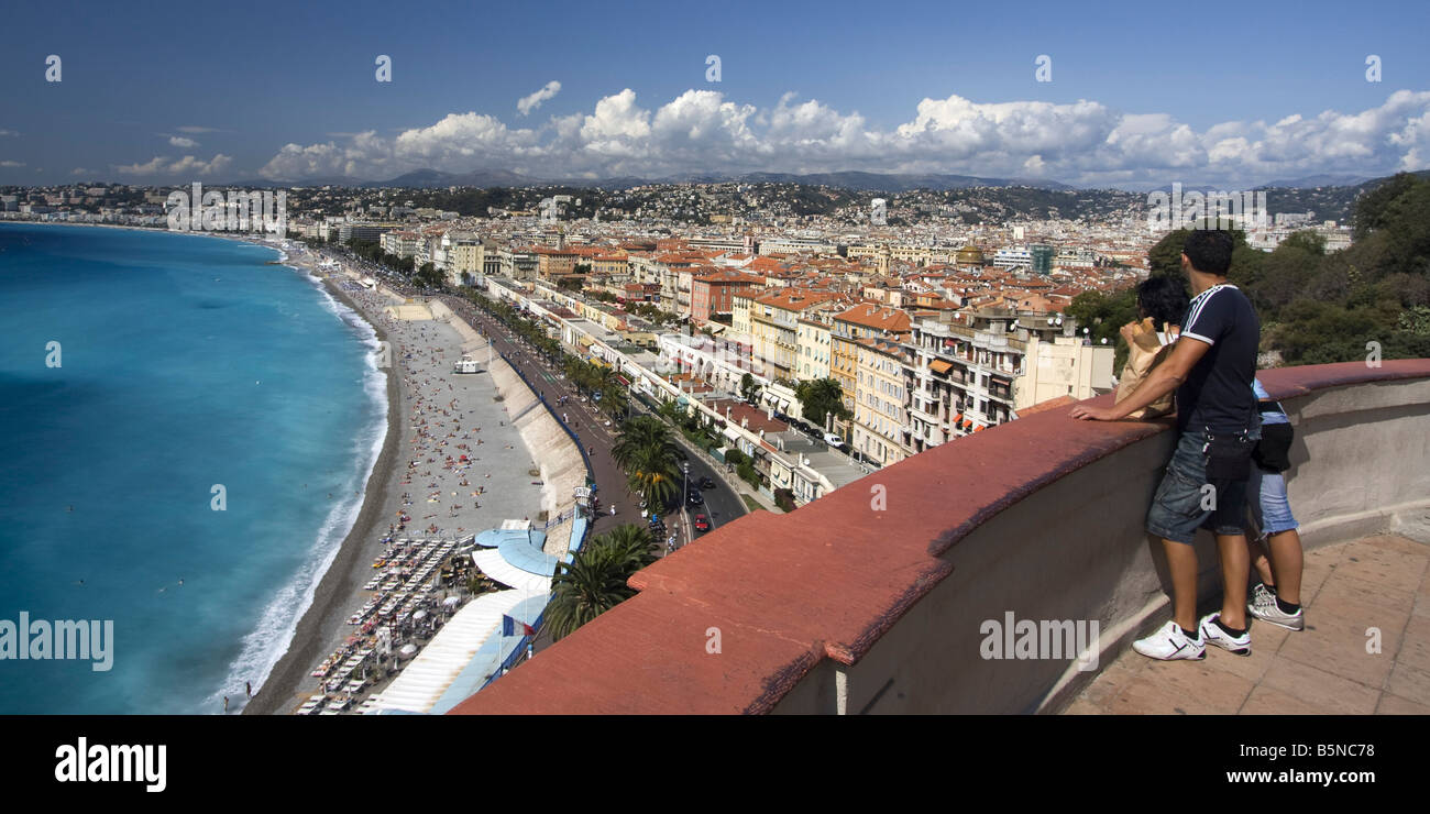 Francia Nizza Promenade des Anglais viewpoint Foto Stock