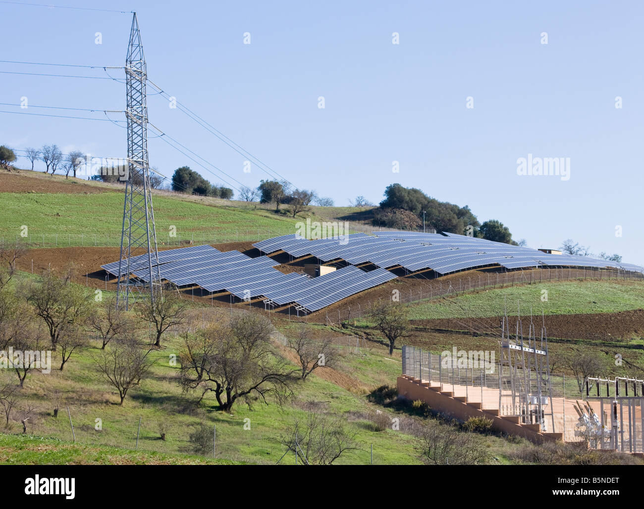 Energia solare impianto vicino a Casabermeja Provincia di Malaga Spagna Foto Stock