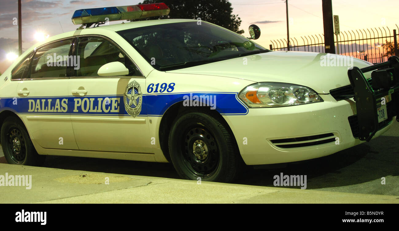 Close up di Dallas, Texas auto della polizia. Foto Stock