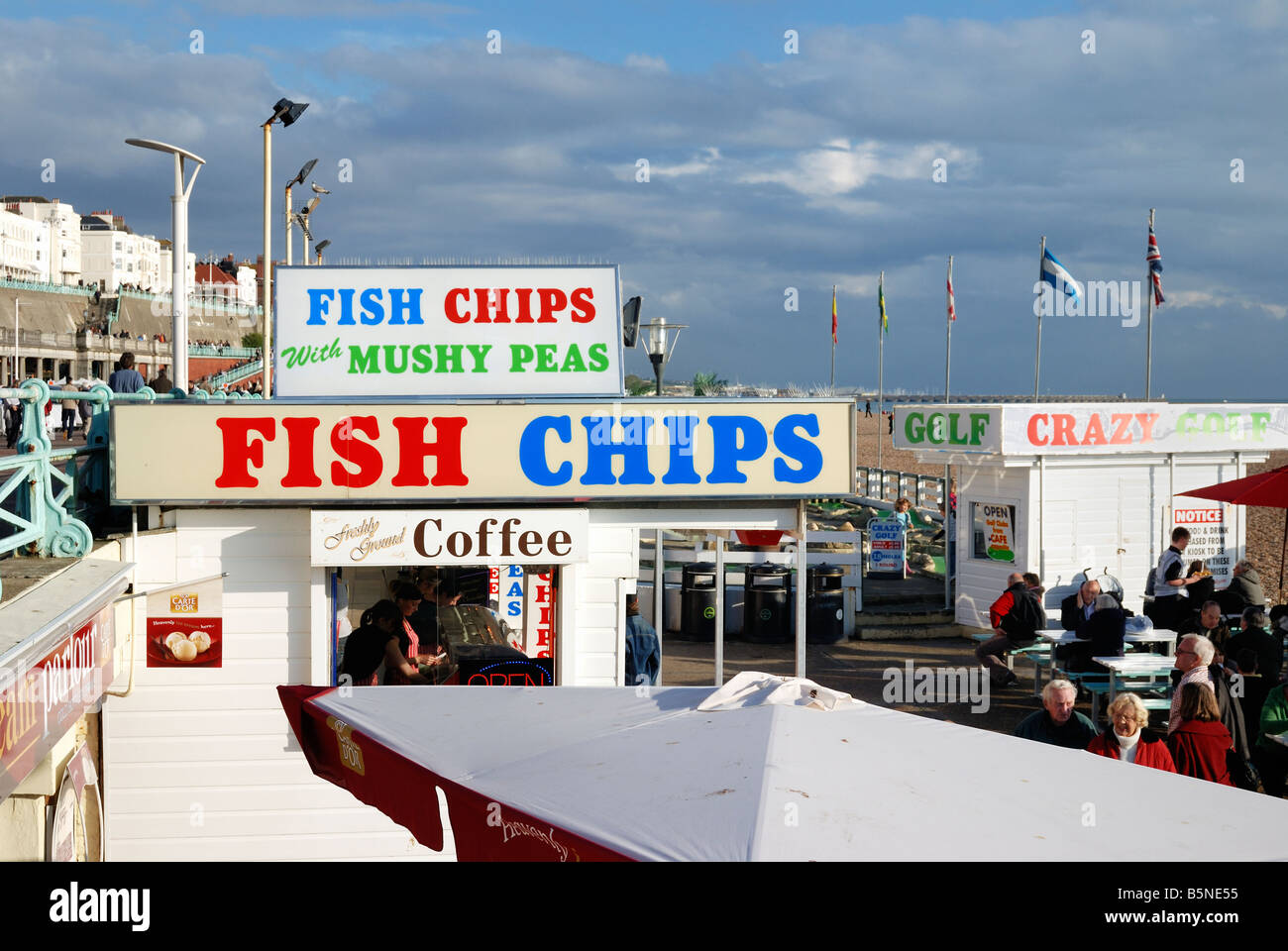 Attrazioni di Fish & Chips & Crazy Golf Foto Stock