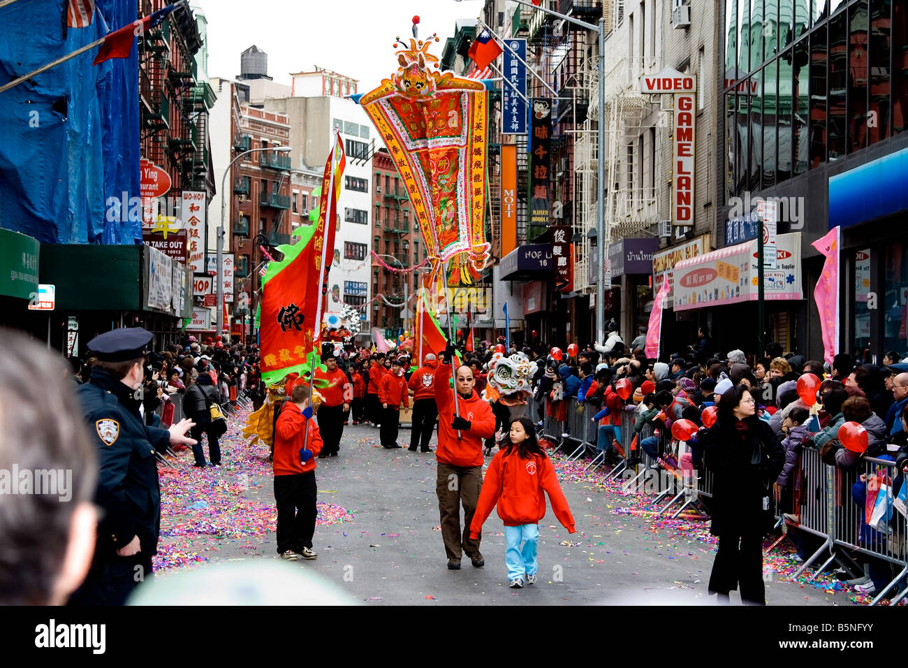 Il nuovo anno lunare sfilata in Chinatown NYC Foto Stock