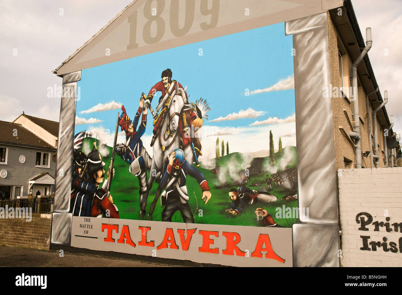 Lealisti/unionista, murale '1809, la battaglia di Talavera" Foto Stock