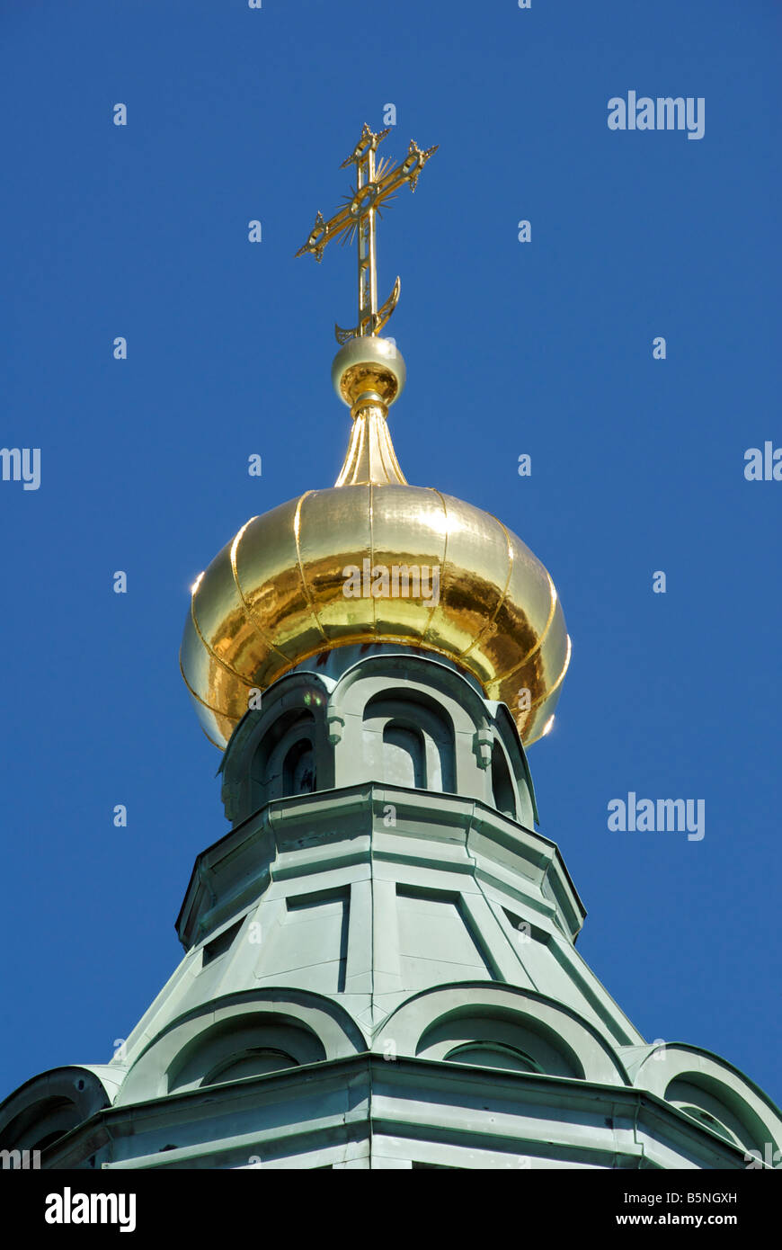 Cupola ortodossa Uspenski Cattedrale Helsinki Finlandia Foto Stock