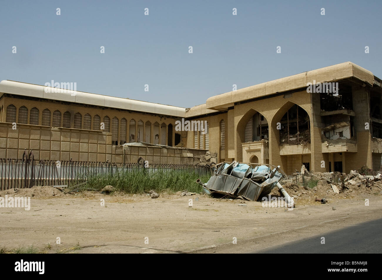 Danni della bomba a Palazzo Saddams nella zona verde , Baghdad Foto Stock