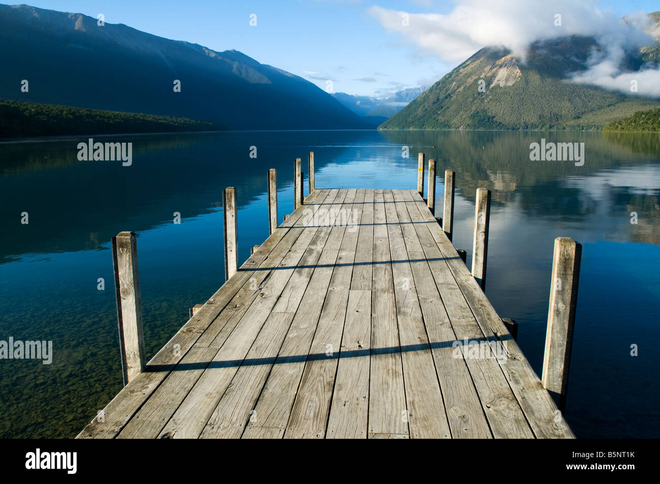 Lago Rotoiti da San Arnaud, Nelson Lakes National Park, Isola del Sud, Nuova Zelanda Foto Stock