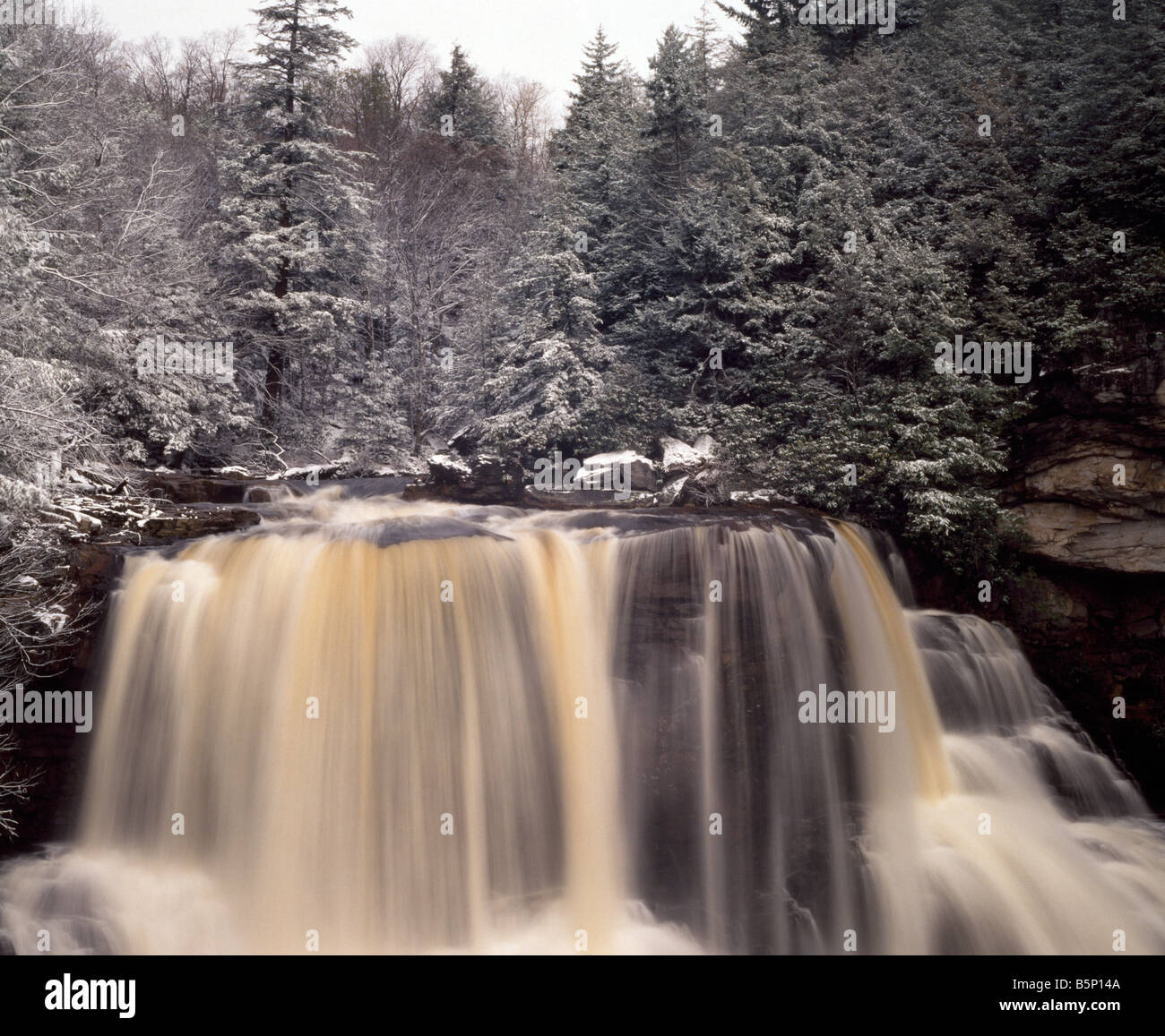Prima neve Blackwater Falls State Park West Virginia Foto Stock
