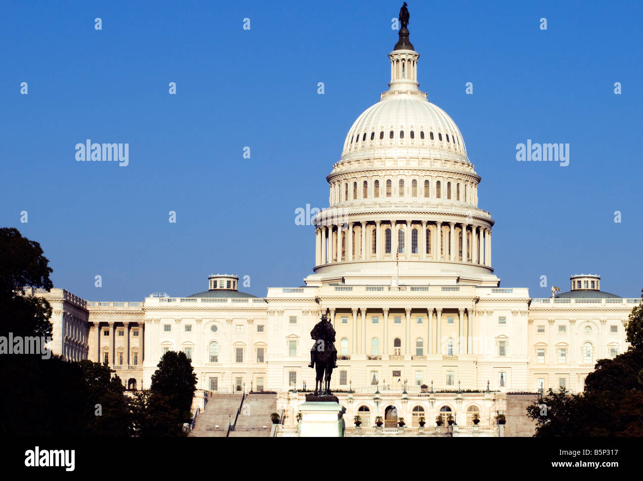 Una vista maestosa del Campidoglio di Washington DC Foto Stock