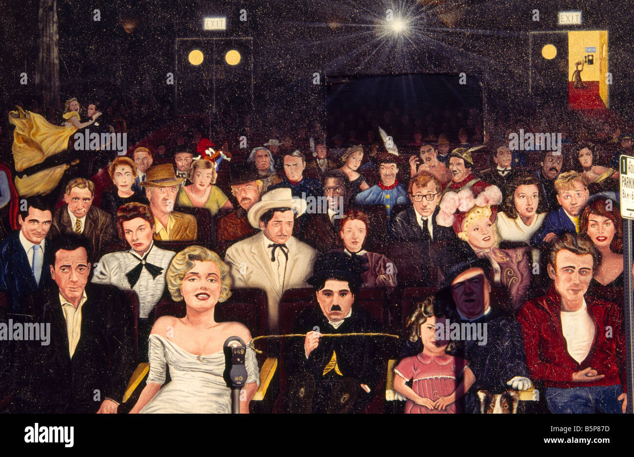 Murale di Hollywood stars del cinema di Hollywood California Foto Stock