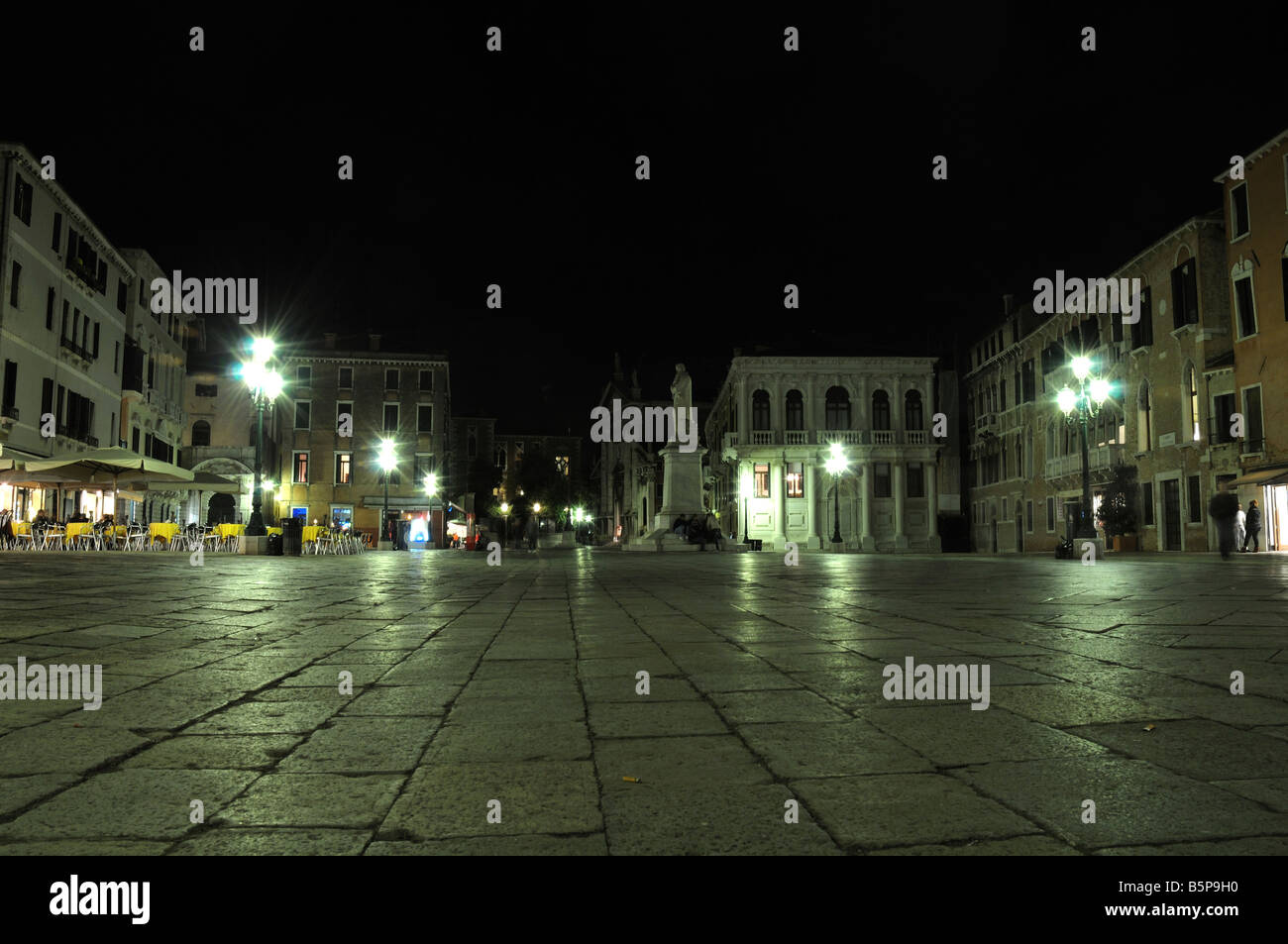 Campo Santo Stafano di notte, Venezia, Italia. Foto Stock