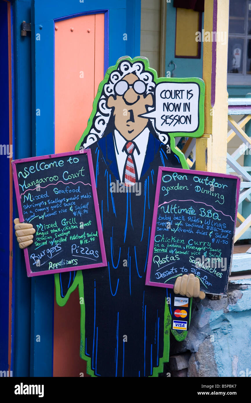 Tribunale canguro Ristorante Città Philipsburg St Maarten Isola Antille Olandesi Caraibi Foto Stock