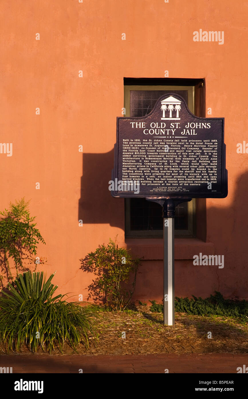 Old St Johns County Gaol Museum St Augustine, Florida USA Foto Stock