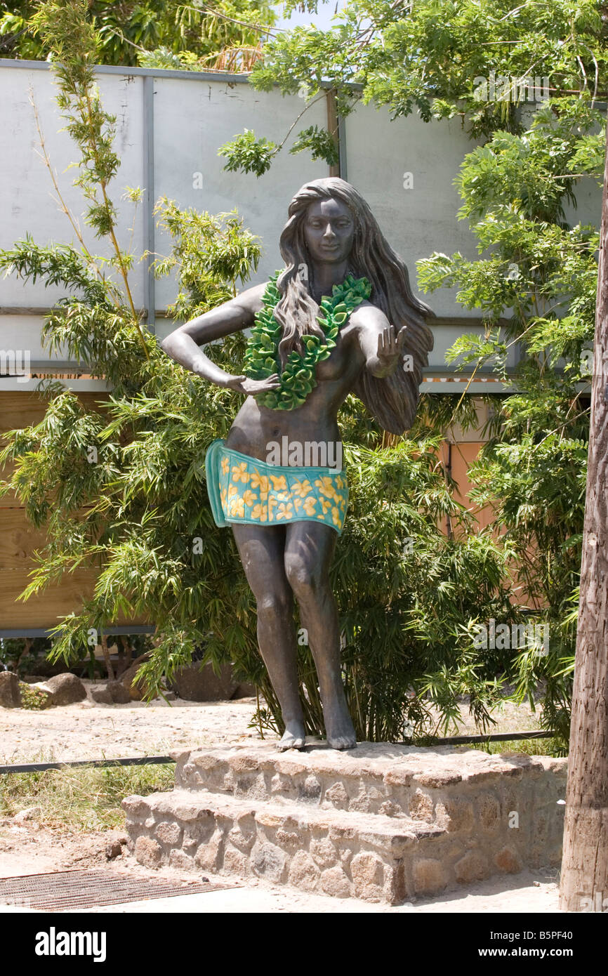 Bora Bora in bronzo statua femminile Foto Stock