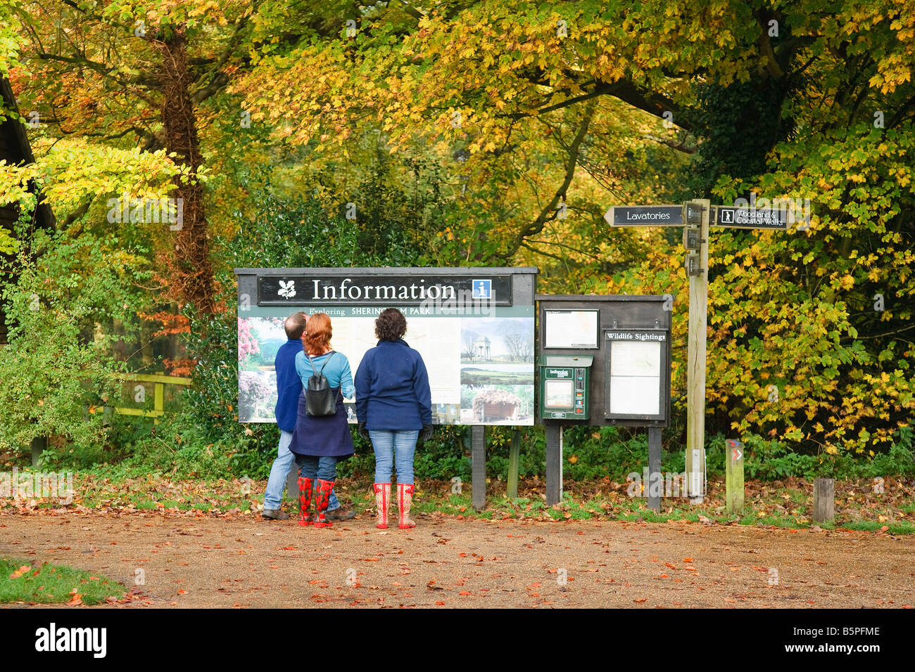 Un autunno a piedi attraverso il National Trust 'Sheringham Country Park' nord di Norfolk, Regno Unito Foto Stock