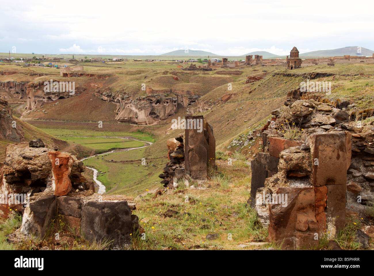 Ani, la città vecchia ormai abbandonato, vicino al confine con l'Armenia Foto Stock