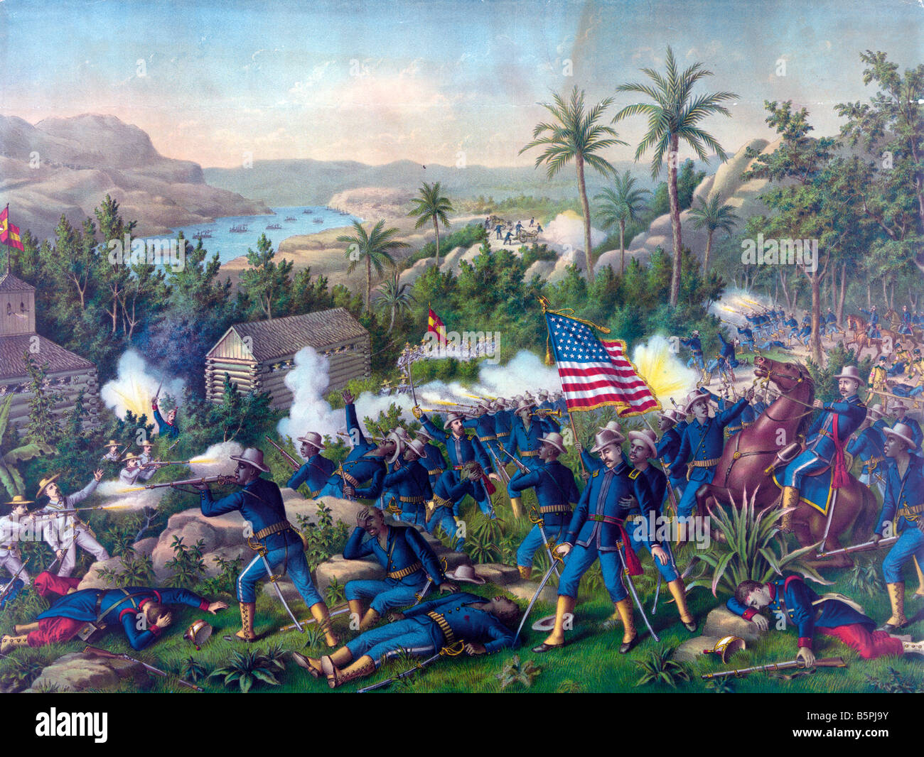 Battaglia di las guasimas, spagnolo guerra americana 1898 Foto Stock