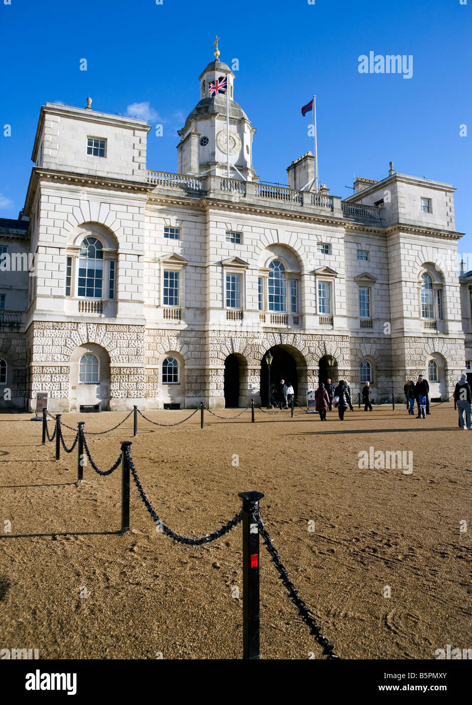 La sfilata delle Guardie a Cavallo di Whitehall, Londra, Regno Unito. Foto Stock