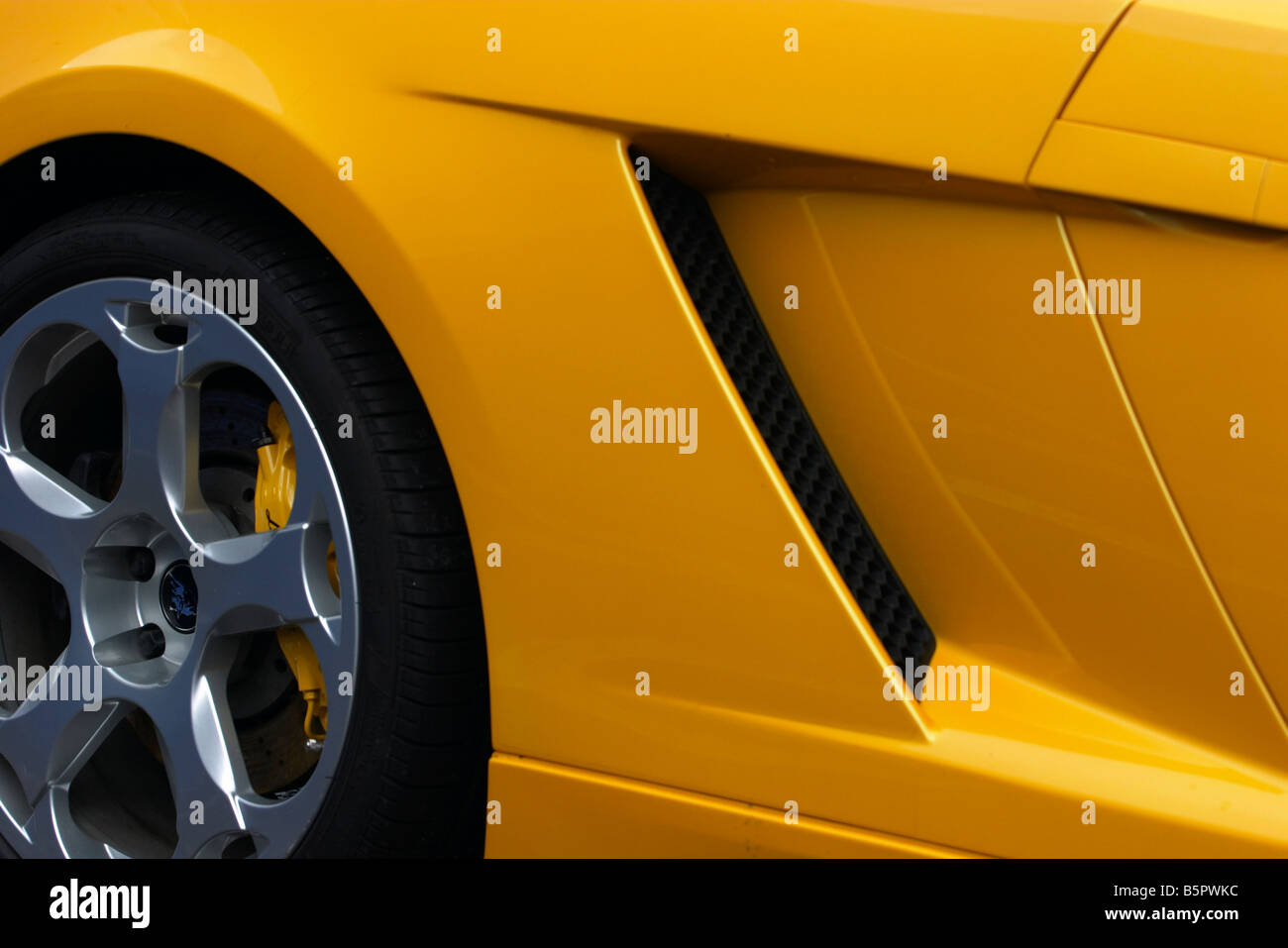 Close up dettaglio di un giallo Lamborghini Diablo Foto Stock