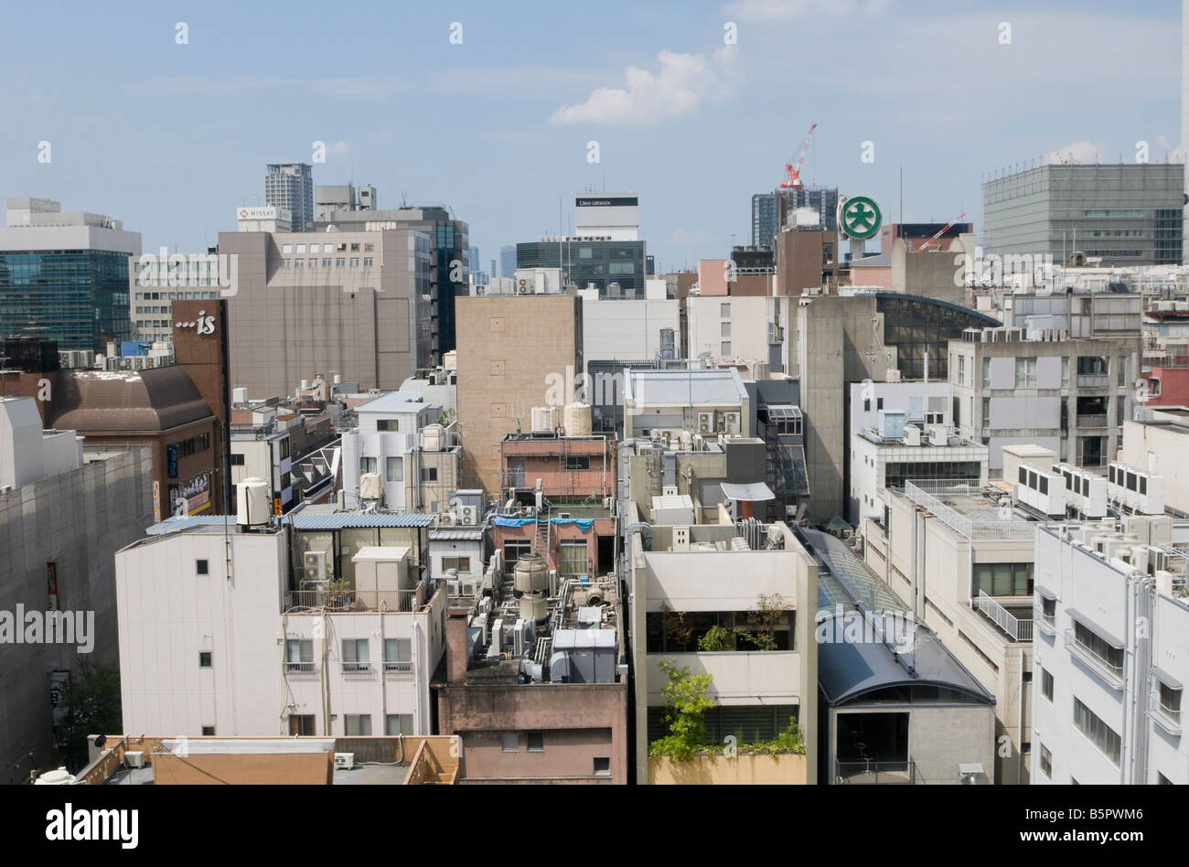 Vista aerea degli edifici di Shinsaibashi di Osaka Foto Stock