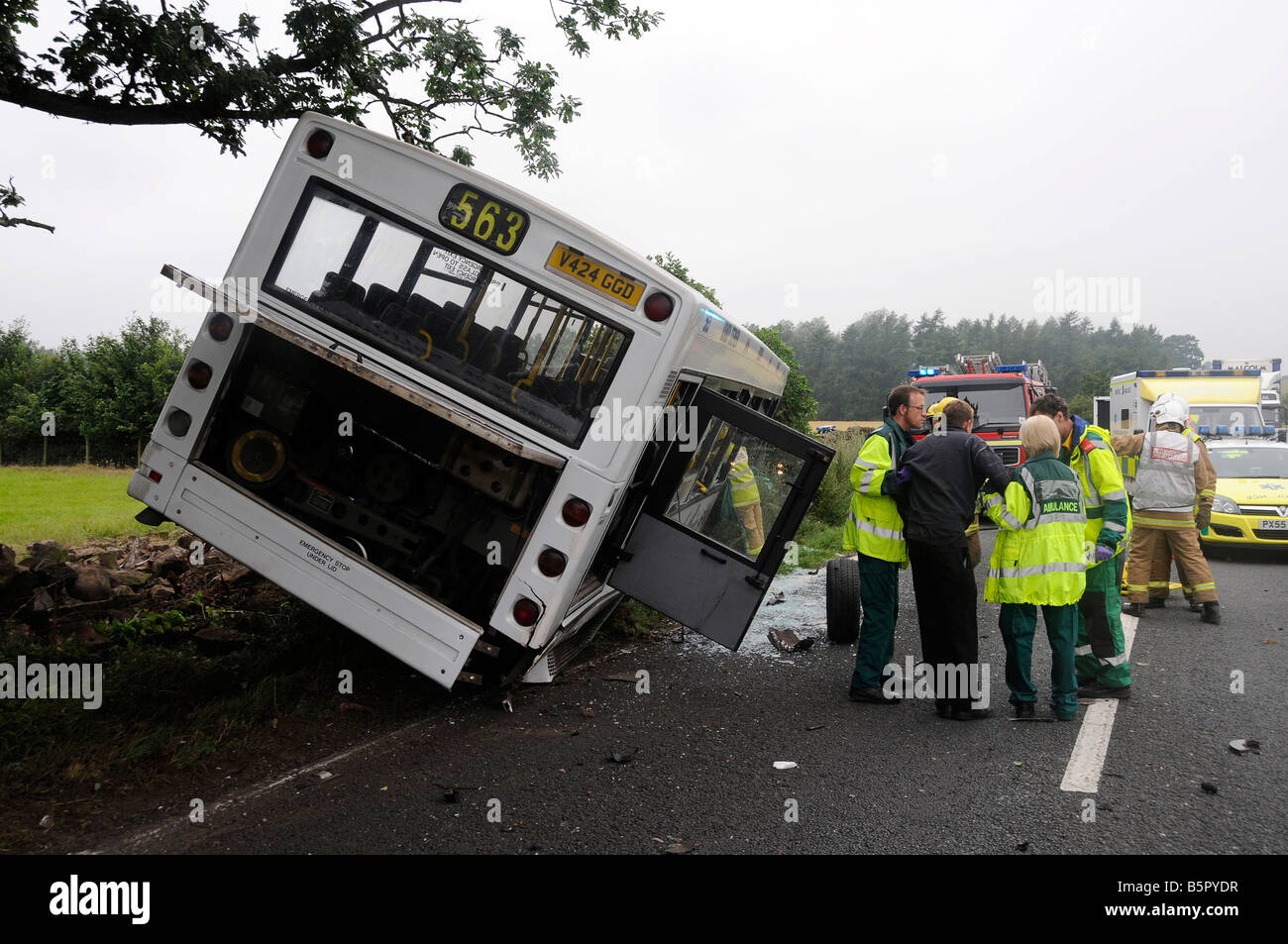 Il bus Crash con molti feriti nel Lake District Foto Stock