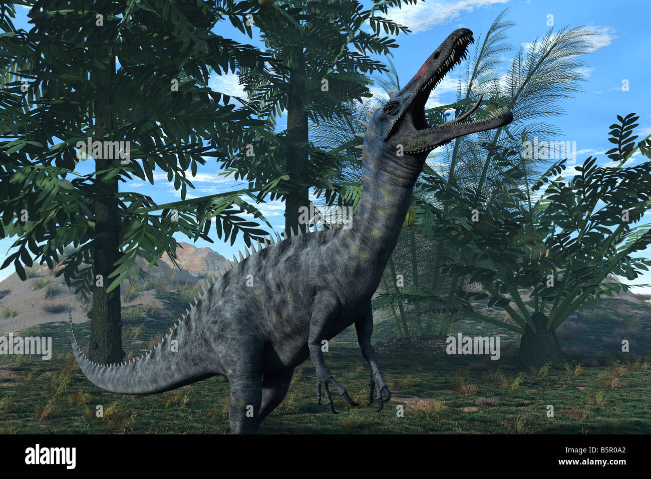 Computer immagine generata di un dinosauro Suchomimus Foto Stock