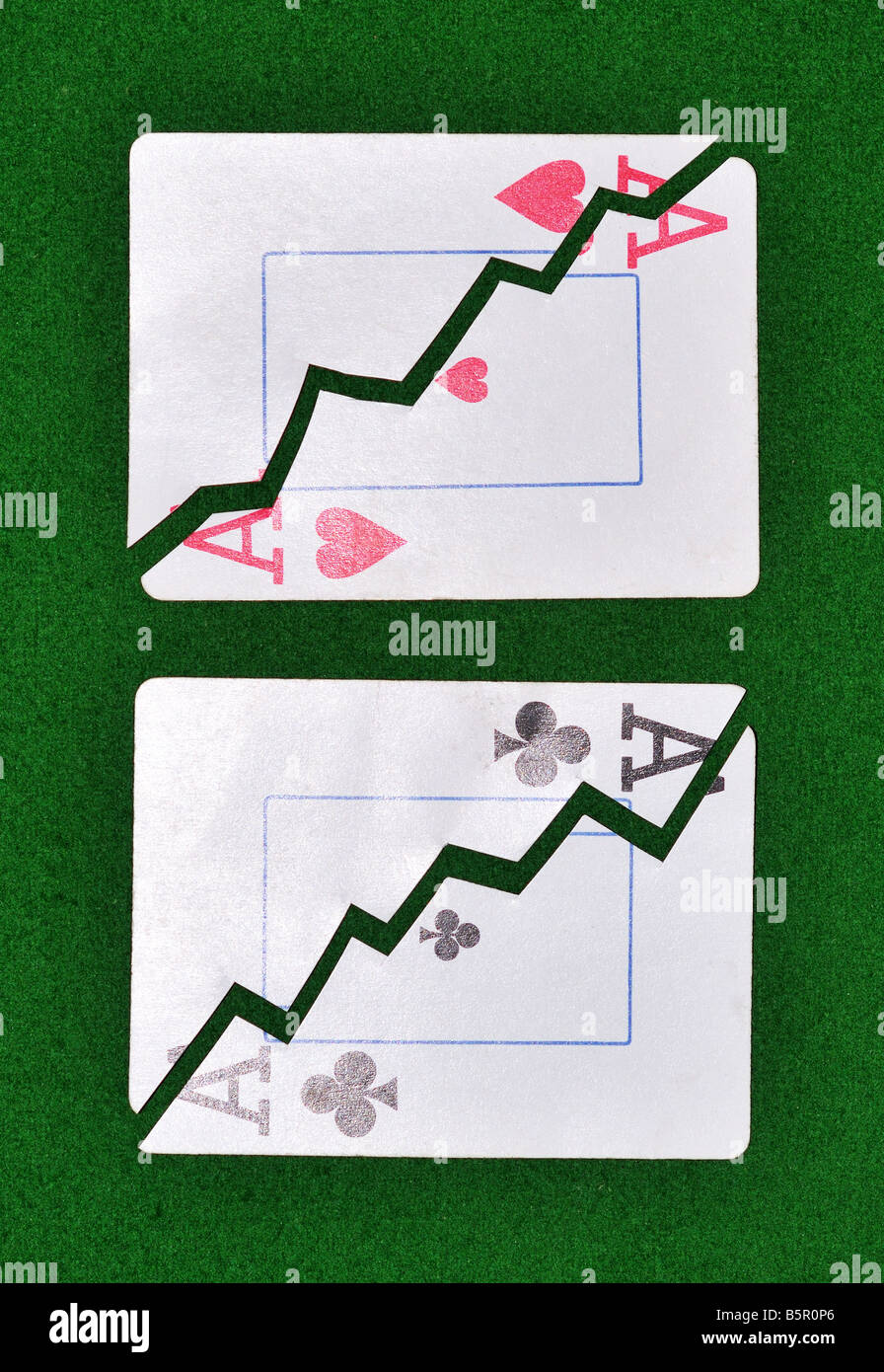 Un perfetto esempio di ciò che si sente di avere il vostro aces incrinato nel gioco crudele di poker (nessun limite, il limite hold'em) Foto Stock