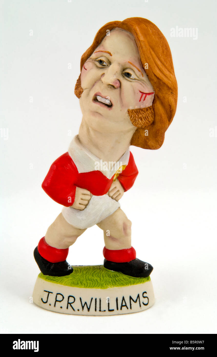 JPR WILLIAMS Welsh rugby legend fatta dal mondo di Groggs in Pontypridd South Wales UK Foto Stock