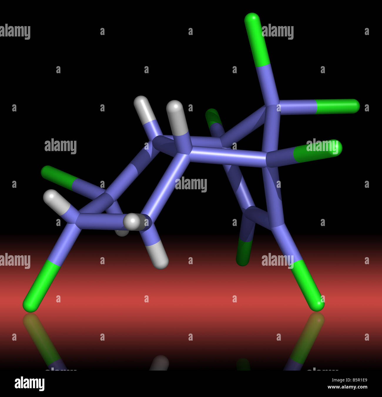 Molecola di clordano pesticida Foto Stock