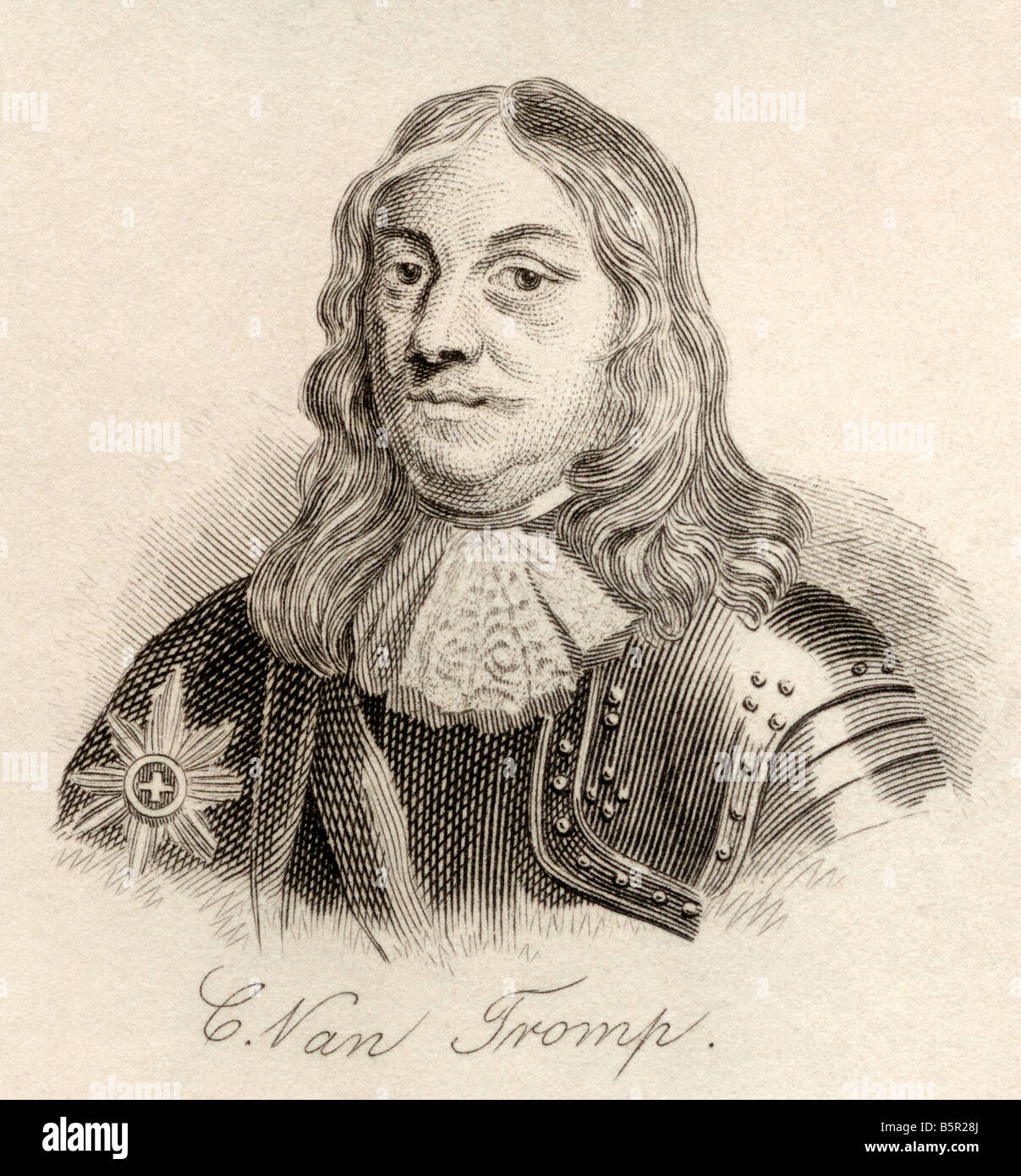 Sir Cornelus Martinus Tromp, 1st Baronet, 1629-1691. Comandante in capo della marina olandese e danese. Foto Stock