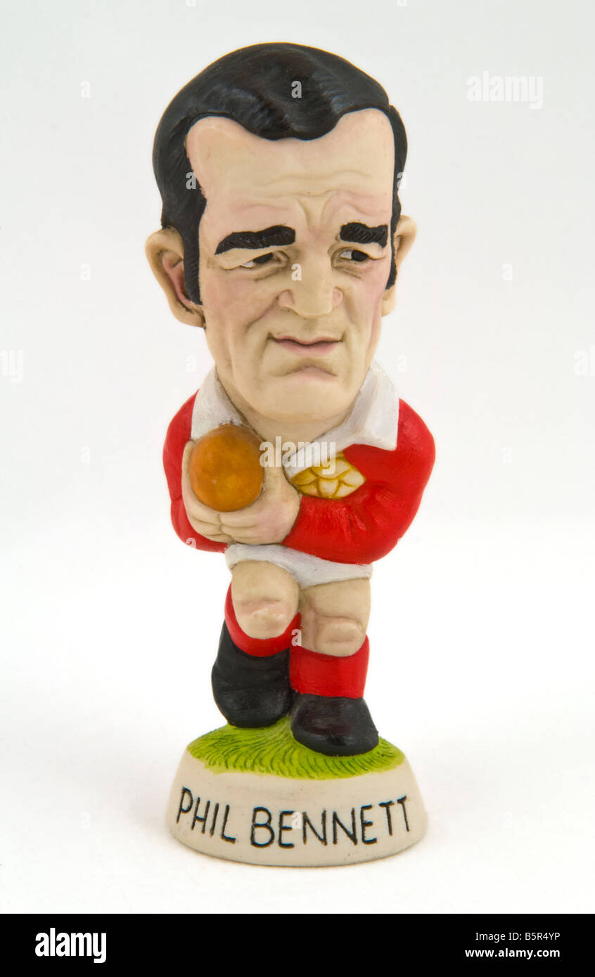 PHIL BENNETT Welsh rugby legend fatta dal mondo di Groggs in Pontypridd South Wales UK Foto Stock