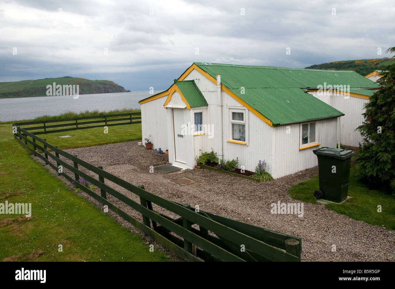 Prefab house Scozia Cromarty Foto Stock