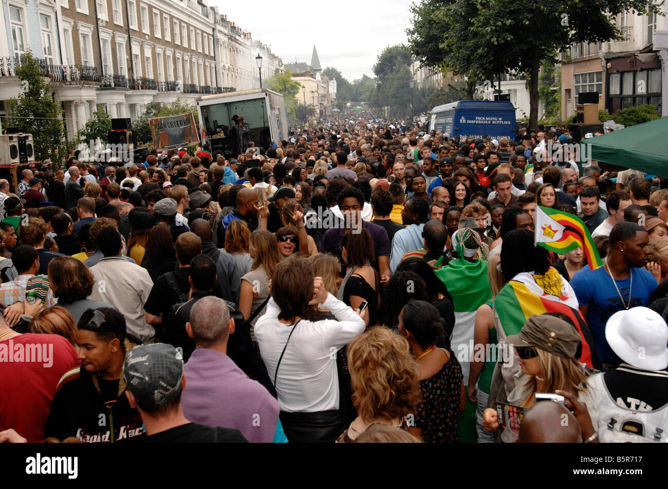 Scena di strada carnevale di Notting Hill 2008 Foto Stock