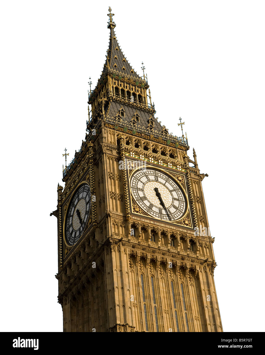 Big Ben su sfondo bianco Foto Stock