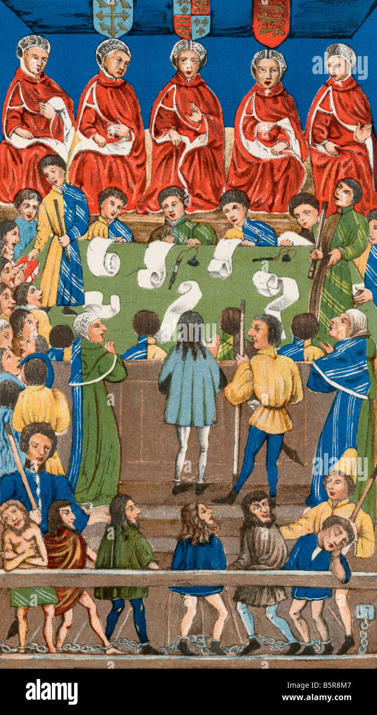 La Corte della Panchina del Re ai tempi di Enrico VI Foto Stock