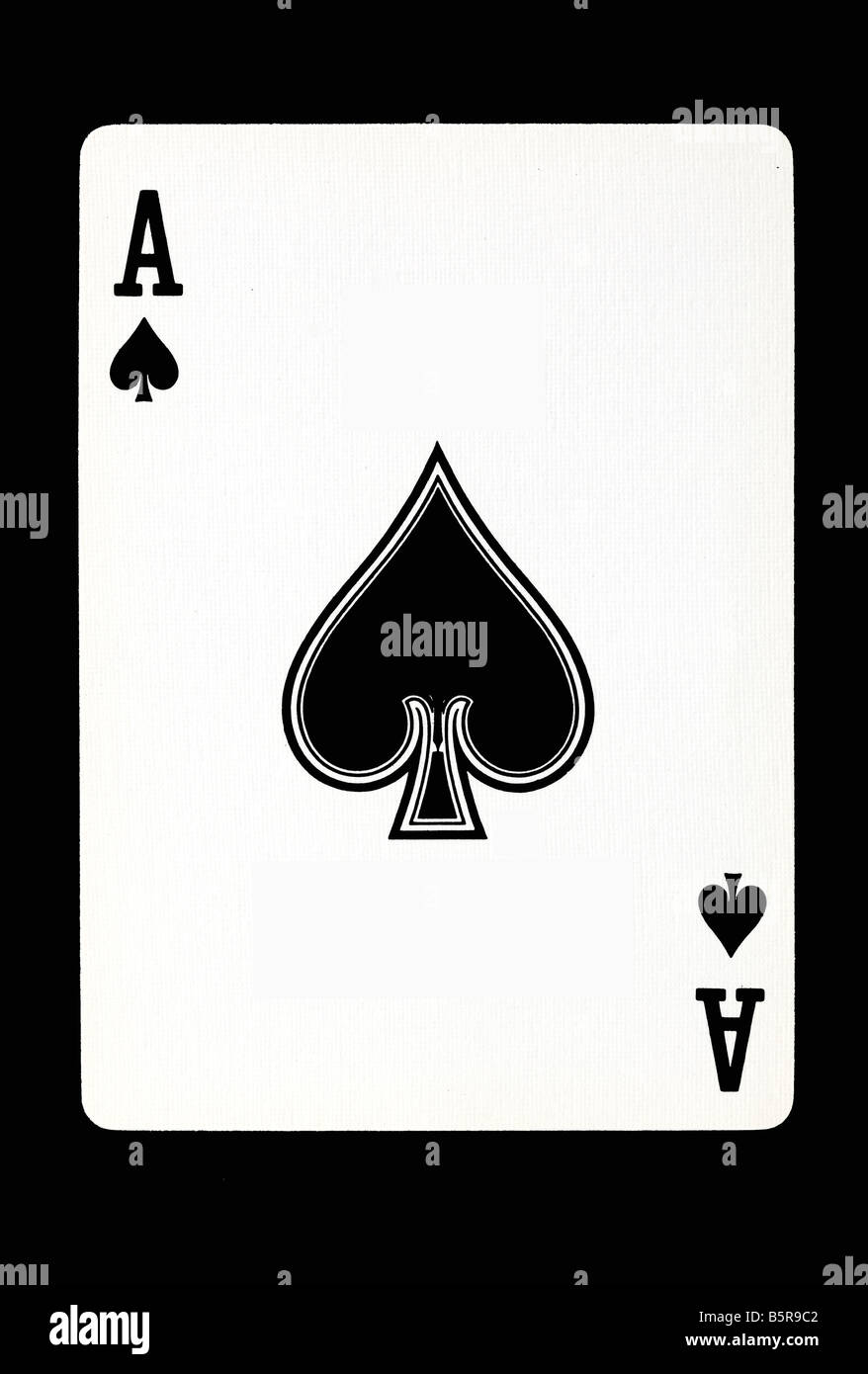 Asso di picche carta da gioco contro uno sfondo nero - arte originale creato nel nostro studio Foto Stock