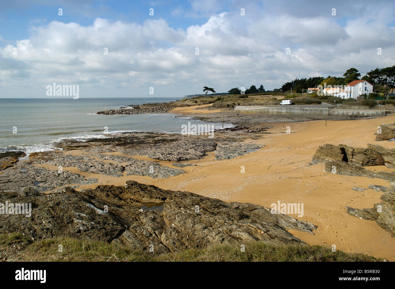 Vista costiera in Bretagna, Francia Foto Stock
