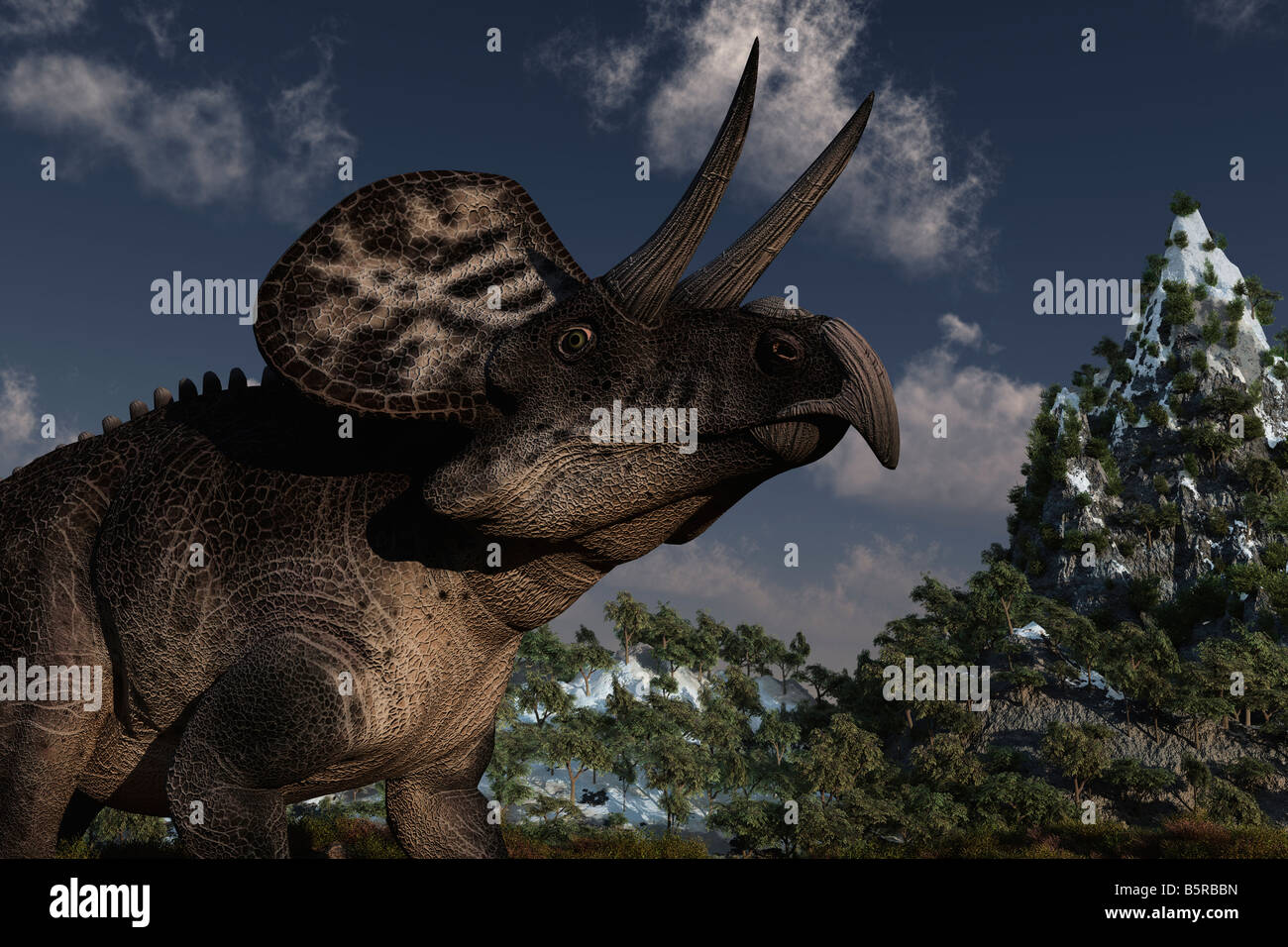 Computer immagine generata di un dinosauro Zuniceratops Foto Stock