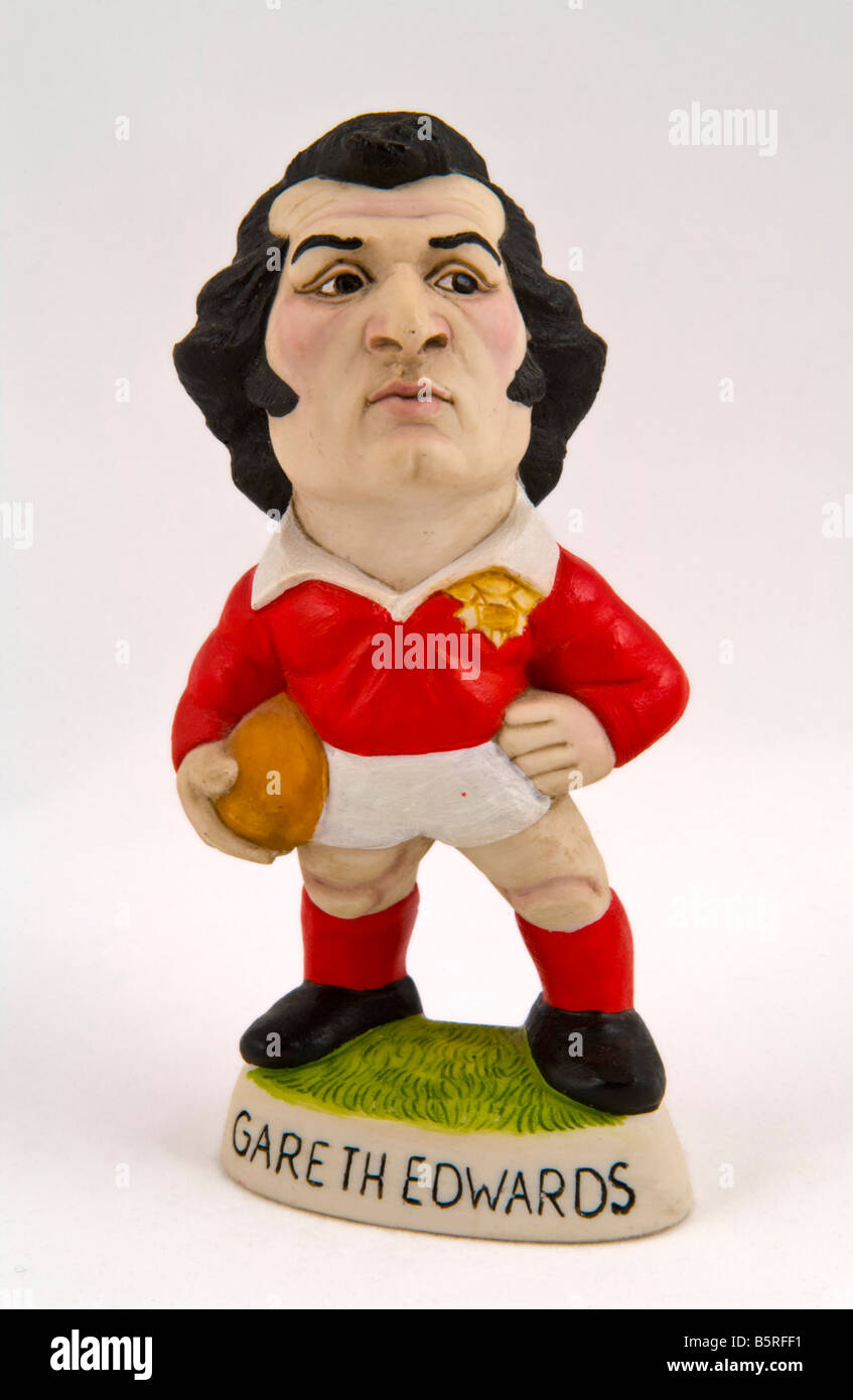 GARETH EDWARDS Welsh rugby legend fatta dal mondo di Groggs in Pontypridd South Wales UK Foto Stock