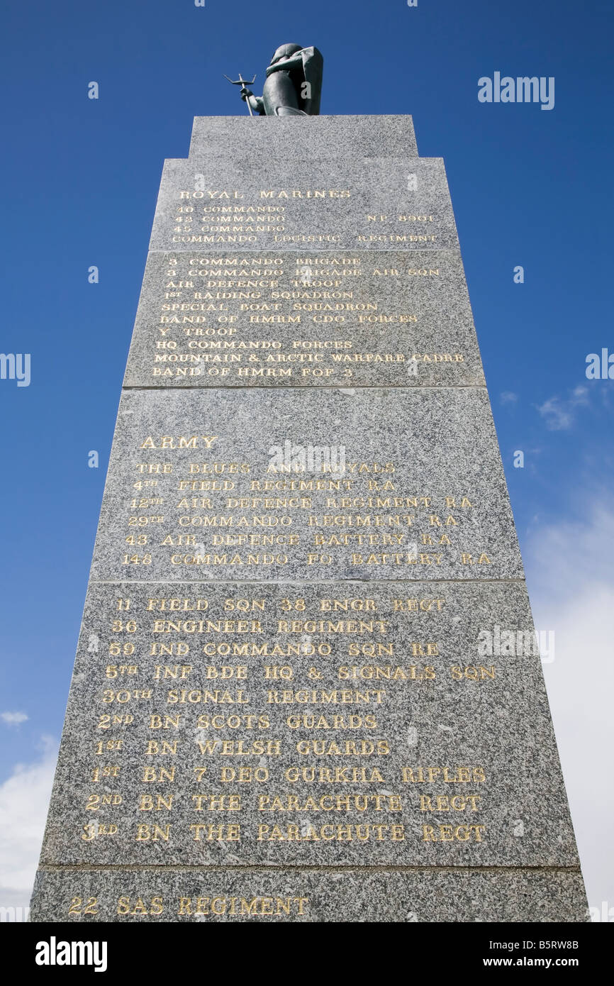 Il monumento al conflitto del 1982 in Port Stanley nelle isole Falkland Foto Stock