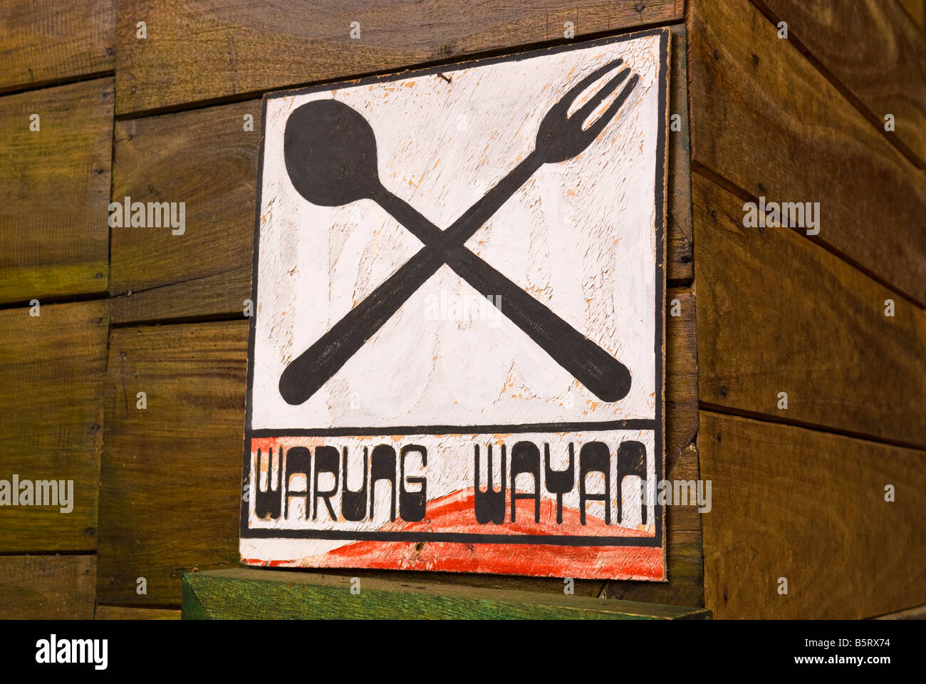 Segno per un warung o kedais Foto Stock
