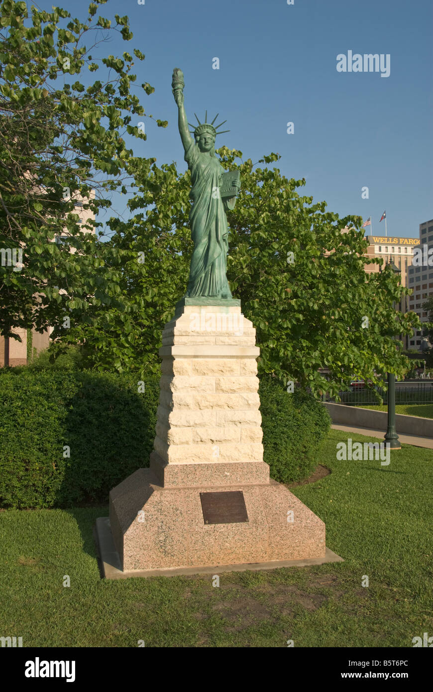 Texas Hill Country Austin complesso del Campidoglio Statua della Libertà modello Foto Stock
