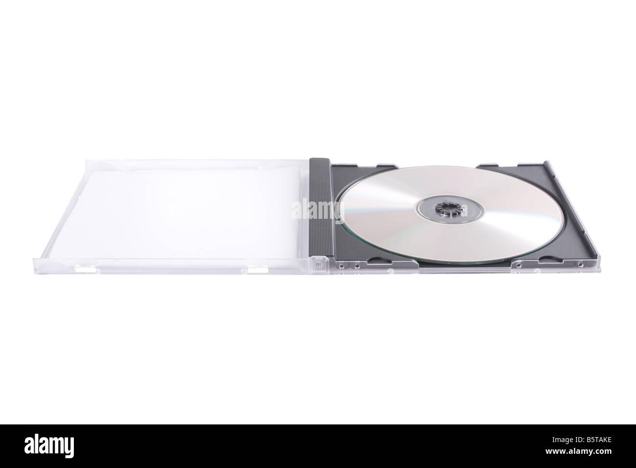 DVD caso isolato su uno sfondo bianco Foto Stock
