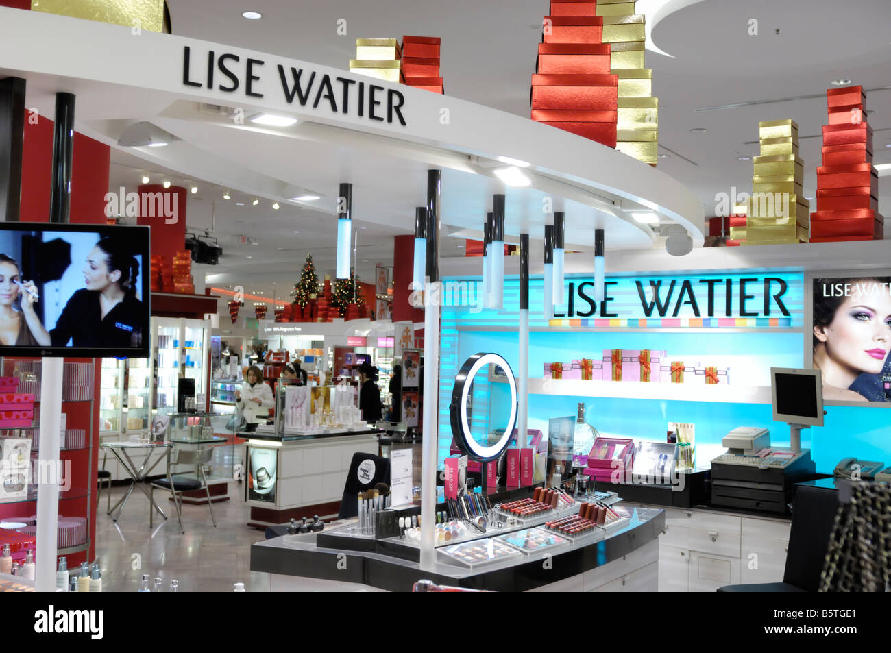 Lise Watier display cosmetici in un centro commerciale per lo shopping Foto Stock