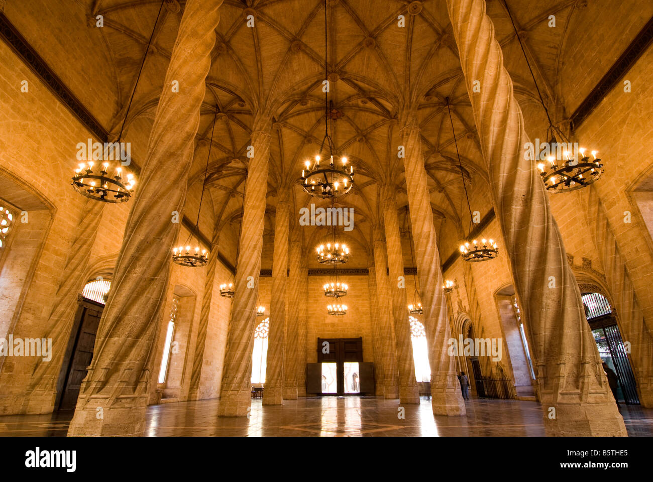 Ex una commodity exchange hall La Lonja de la Seda nel centro storico della città di Valencia Spagna Foto Stock